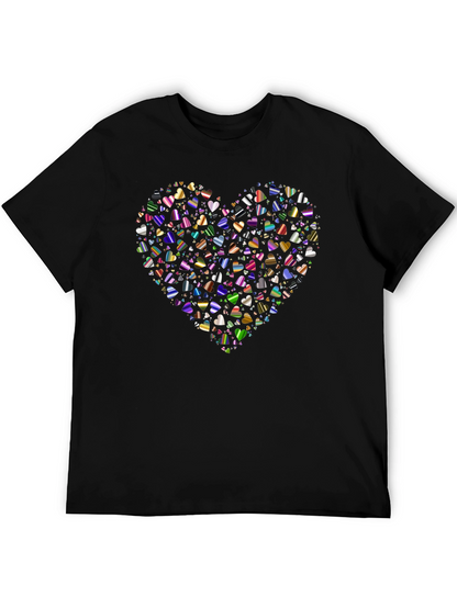 Heart of Hearts Black Graphic T-Shirt