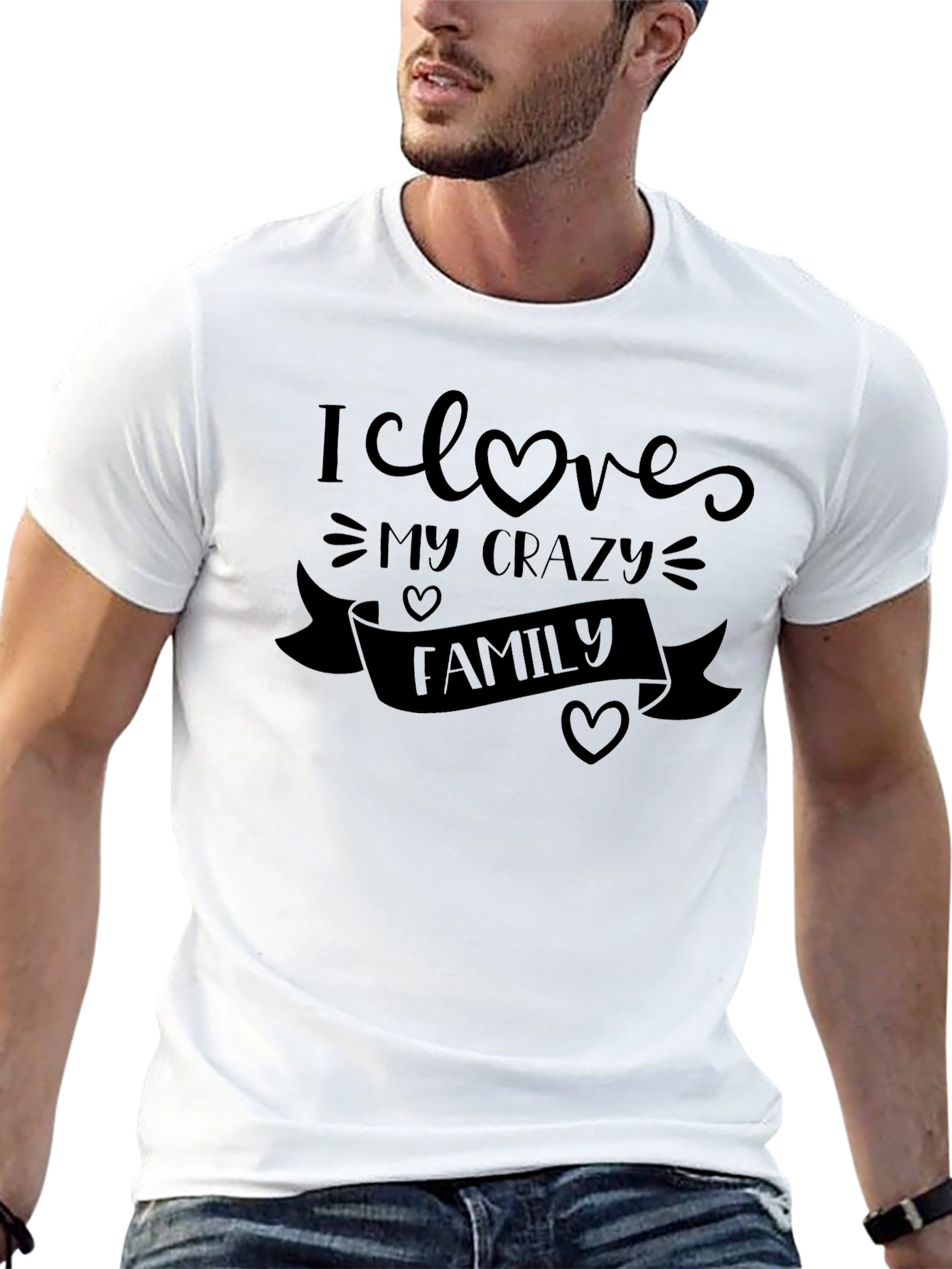 I Love My Crazy Family Black Tee