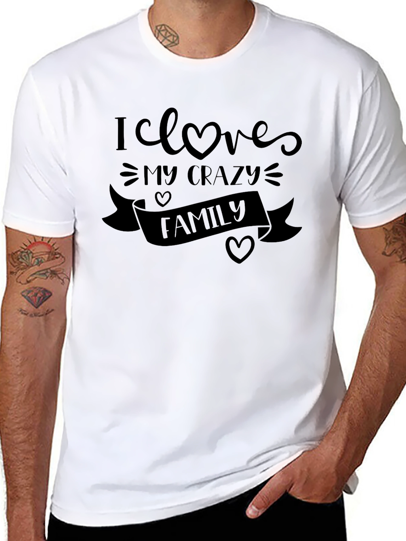 I Love My Crazy Family Black Tee
