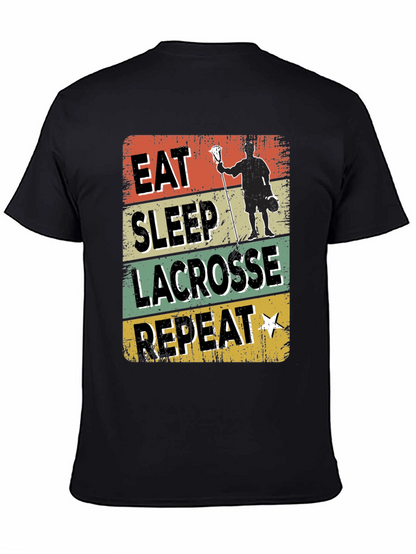 Eat Sleep Lacrosse Repeat Graphic T-Shirt
