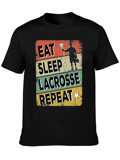 Eat Sleep Lacrosse Repeat Graphic T-Shirt