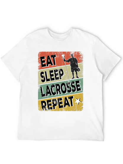 Eat Sleep Lacrosse Repeat Graphic T-Shirt