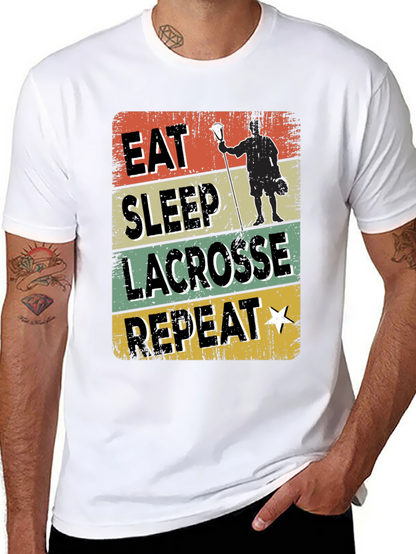 Eat Sleep Lacrosse Repeat Graphic T-Shirt
