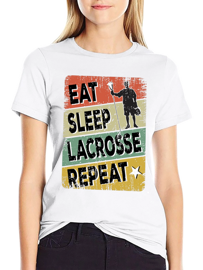 Eat Sleep Lacrosse Repeat Graphic T-Shirt