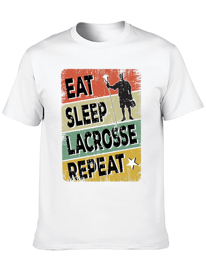 Eat Sleep Lacrosse Repeat Graphic T-Shirt