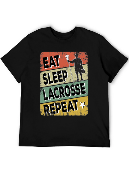 Eat Sleep Lacrosse Repeat Graphic T-Shirt