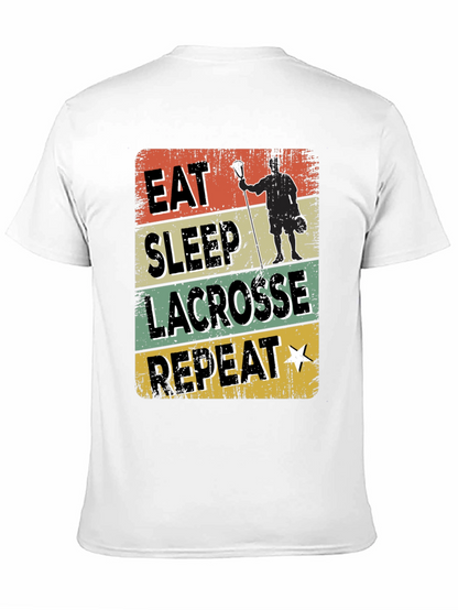Eat Sleep Lacrosse Repeat Graphic T-Shirt