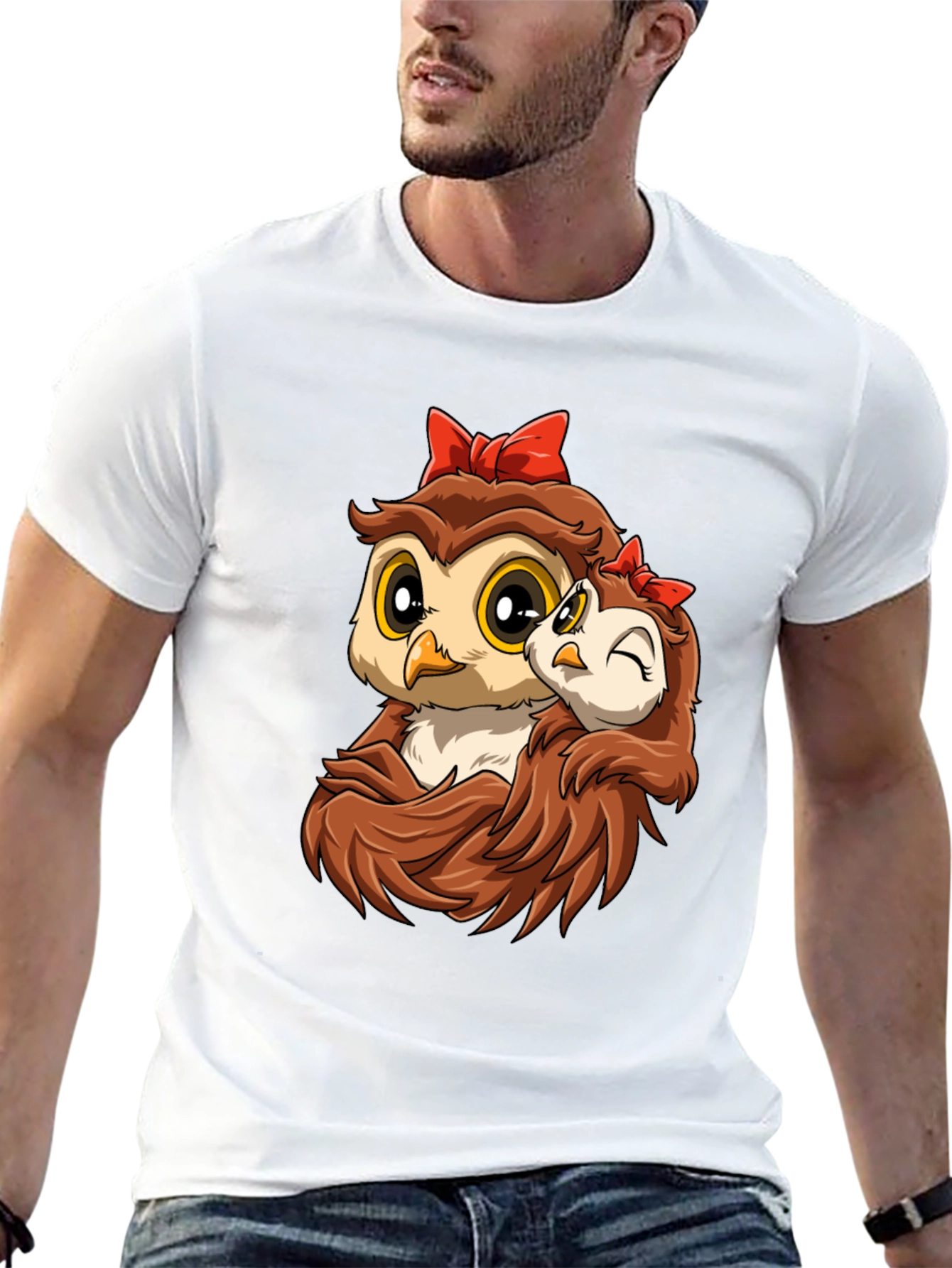 Owl Mama and Baby Graphic Tee