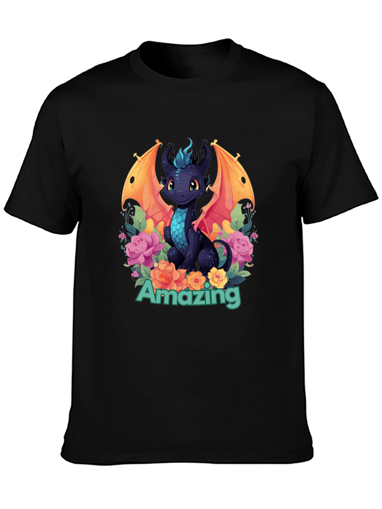 Amazing Dragon T-Shirt - Black Graphic Tee