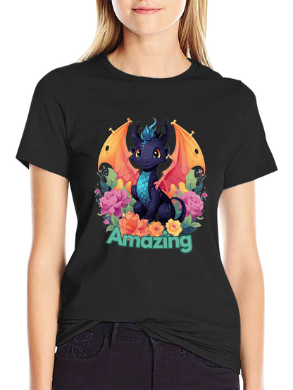 Amazing Dragon T-Shirt - Black Graphic Tee