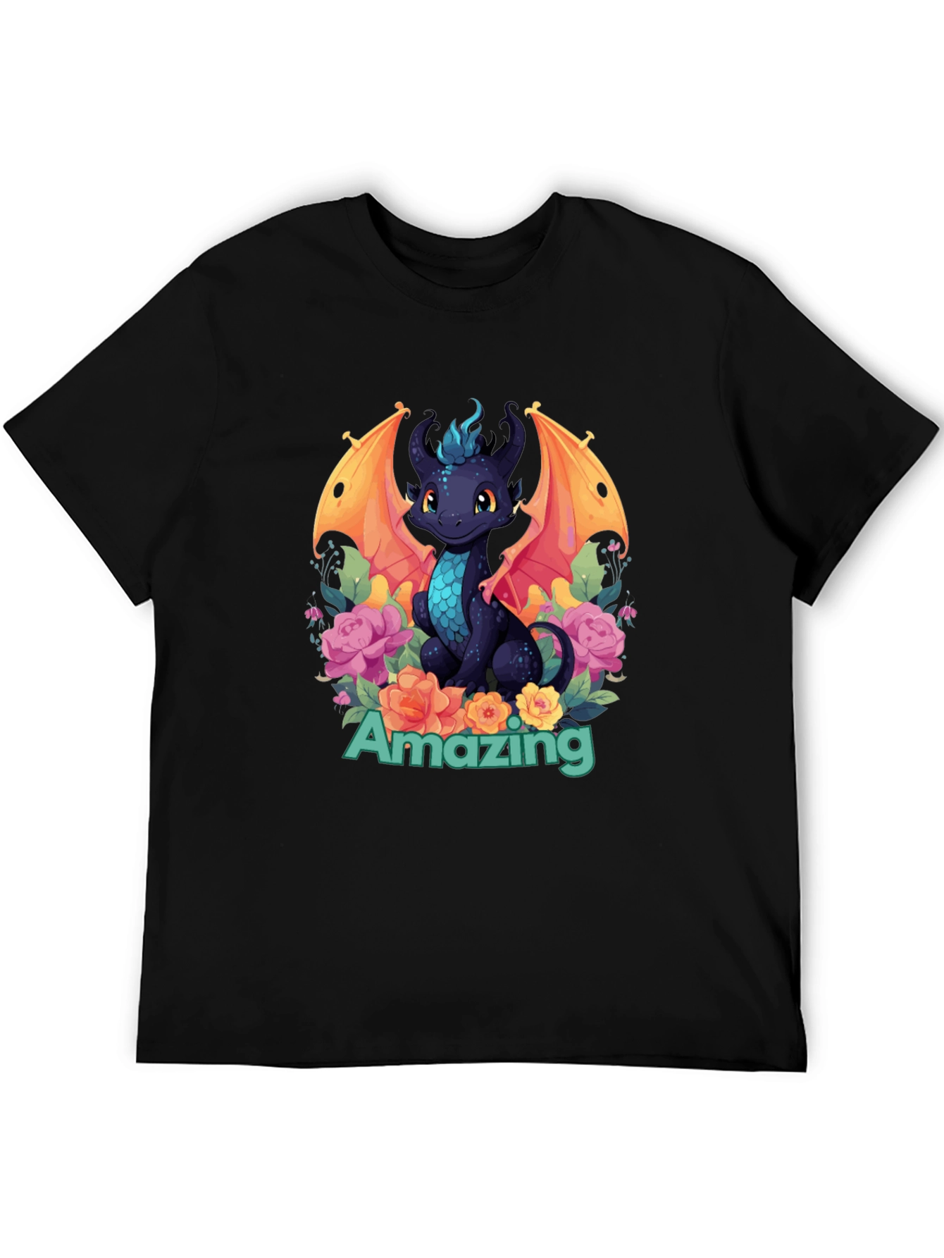 Amazing Dragon T-Shirt - Black Graphic Tee