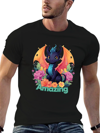 Amazing Dragon T-Shirt - Black Graphic Tee