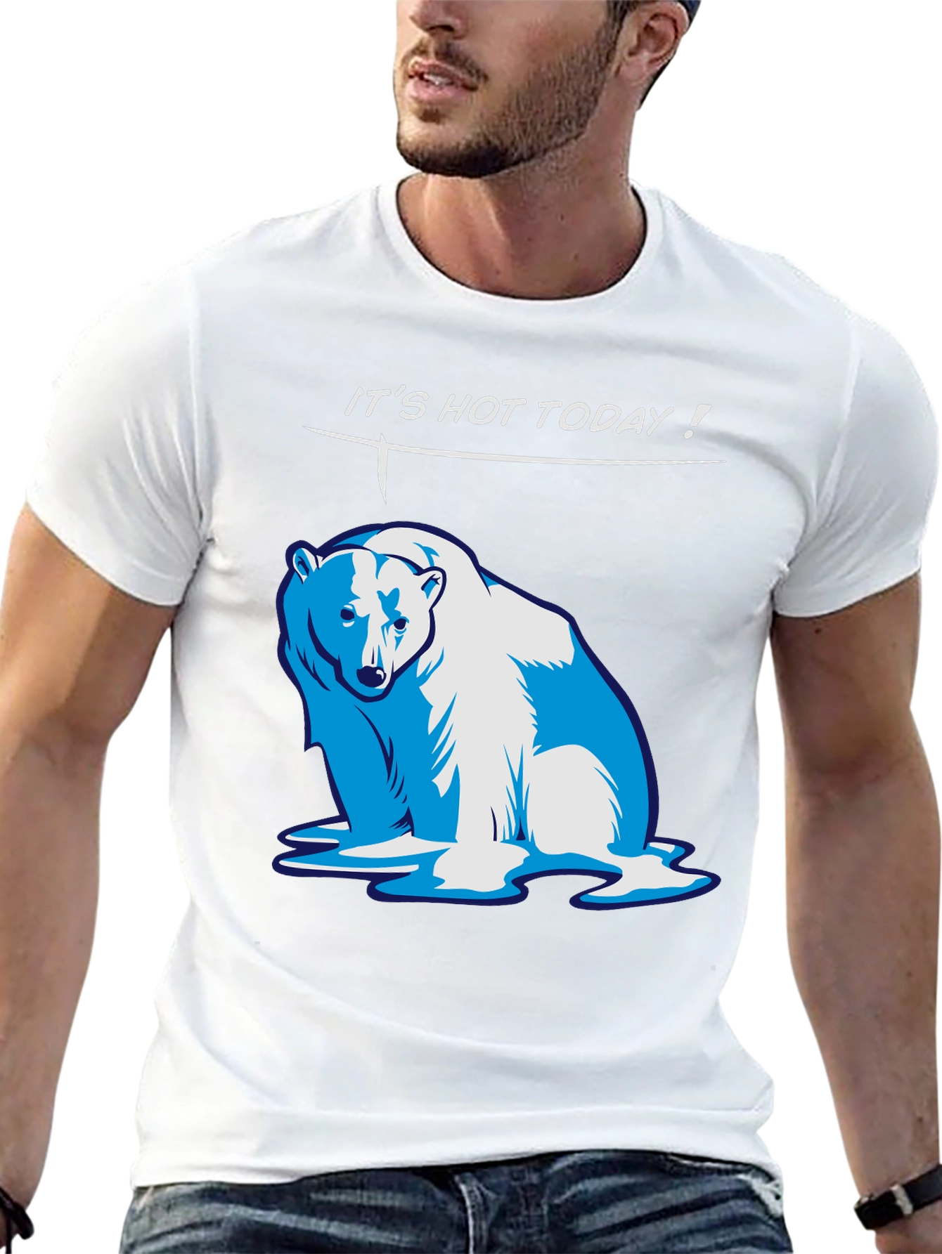 Funny Its Hot Today! Polar Bear Graphic T-Shirt