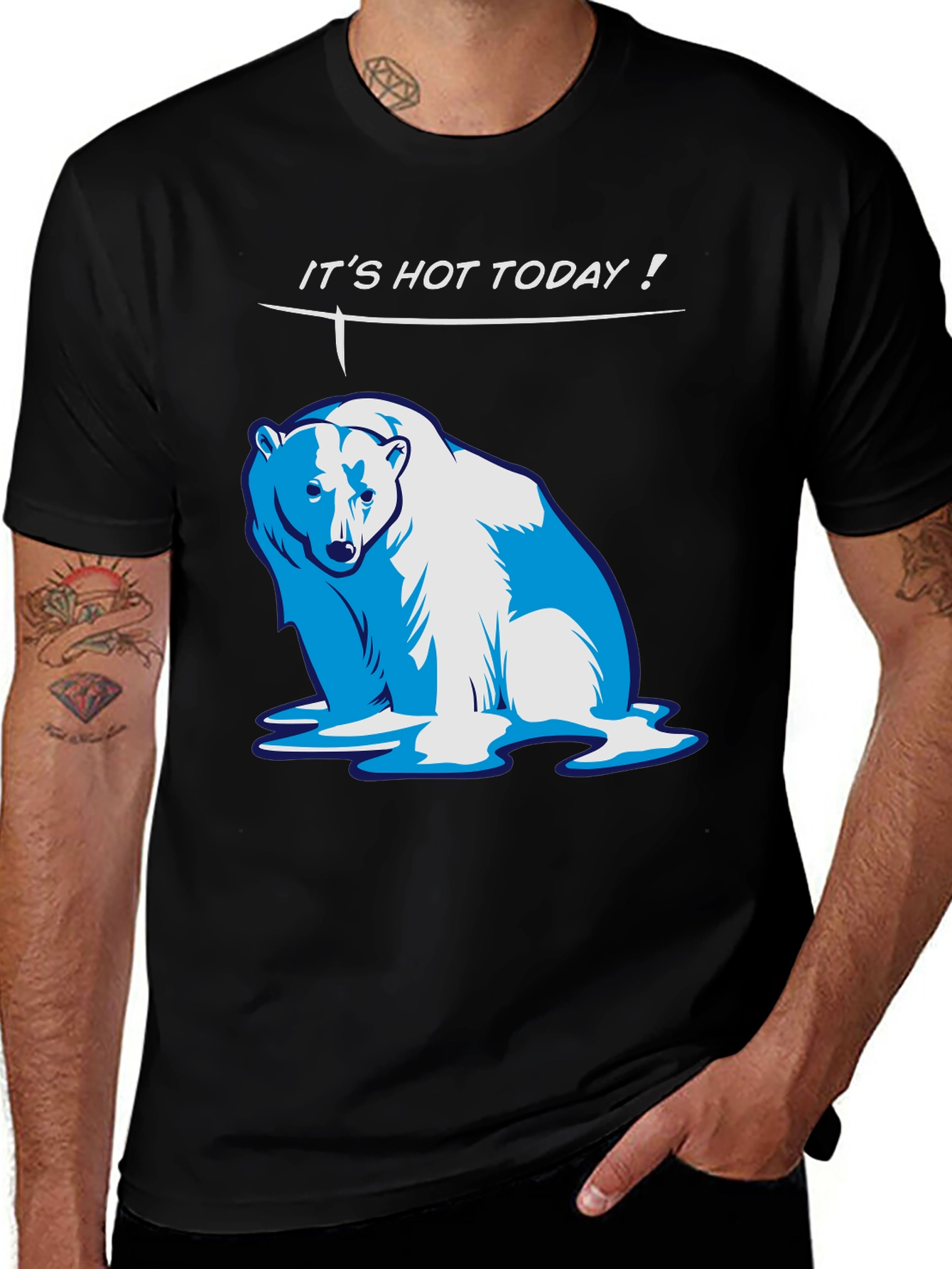 Funny Its Hot Today! Polar Bear Graphic T-Shirt