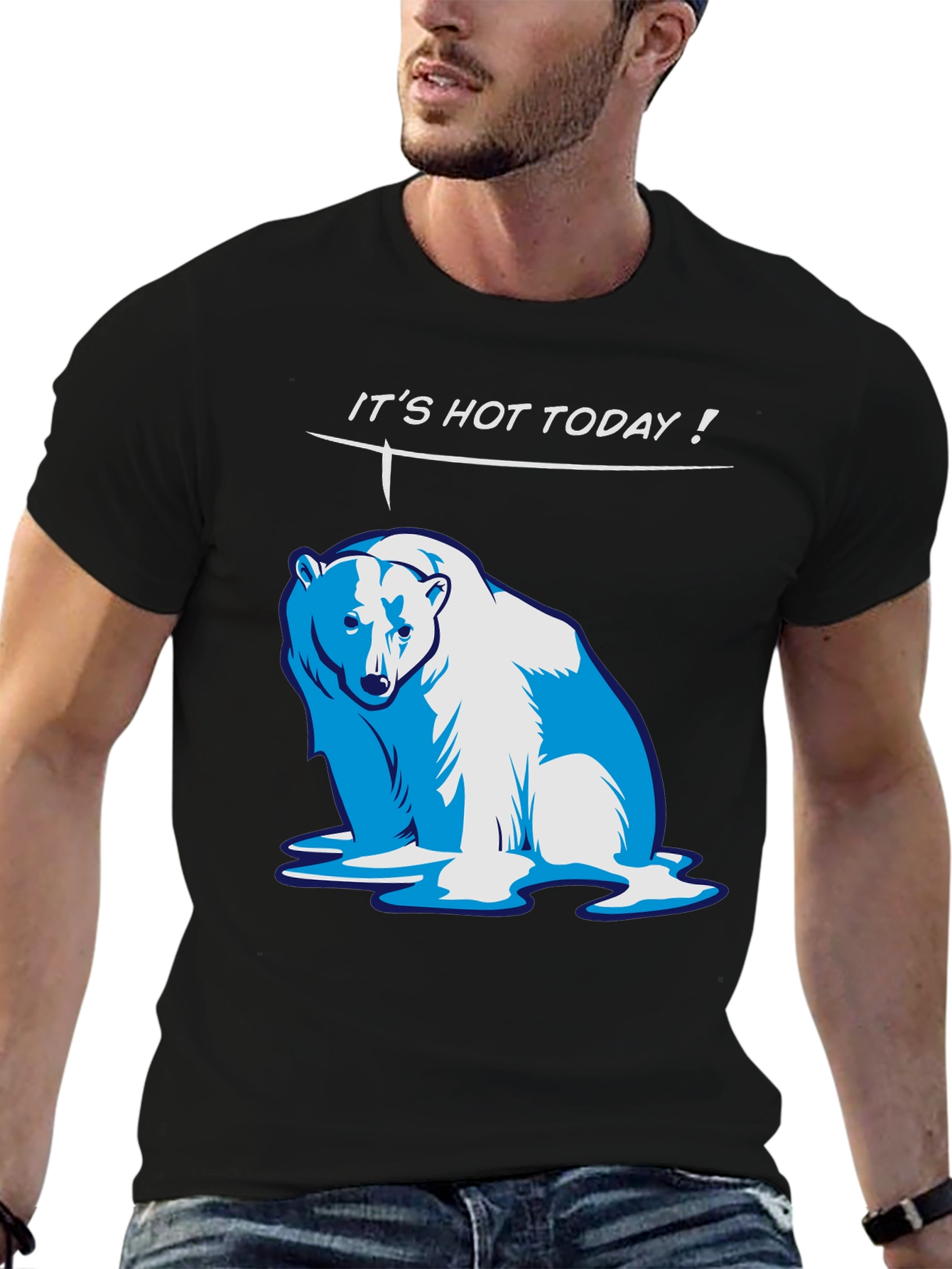 Funny Its Hot Today! Polar Bear Graphic T-Shirt