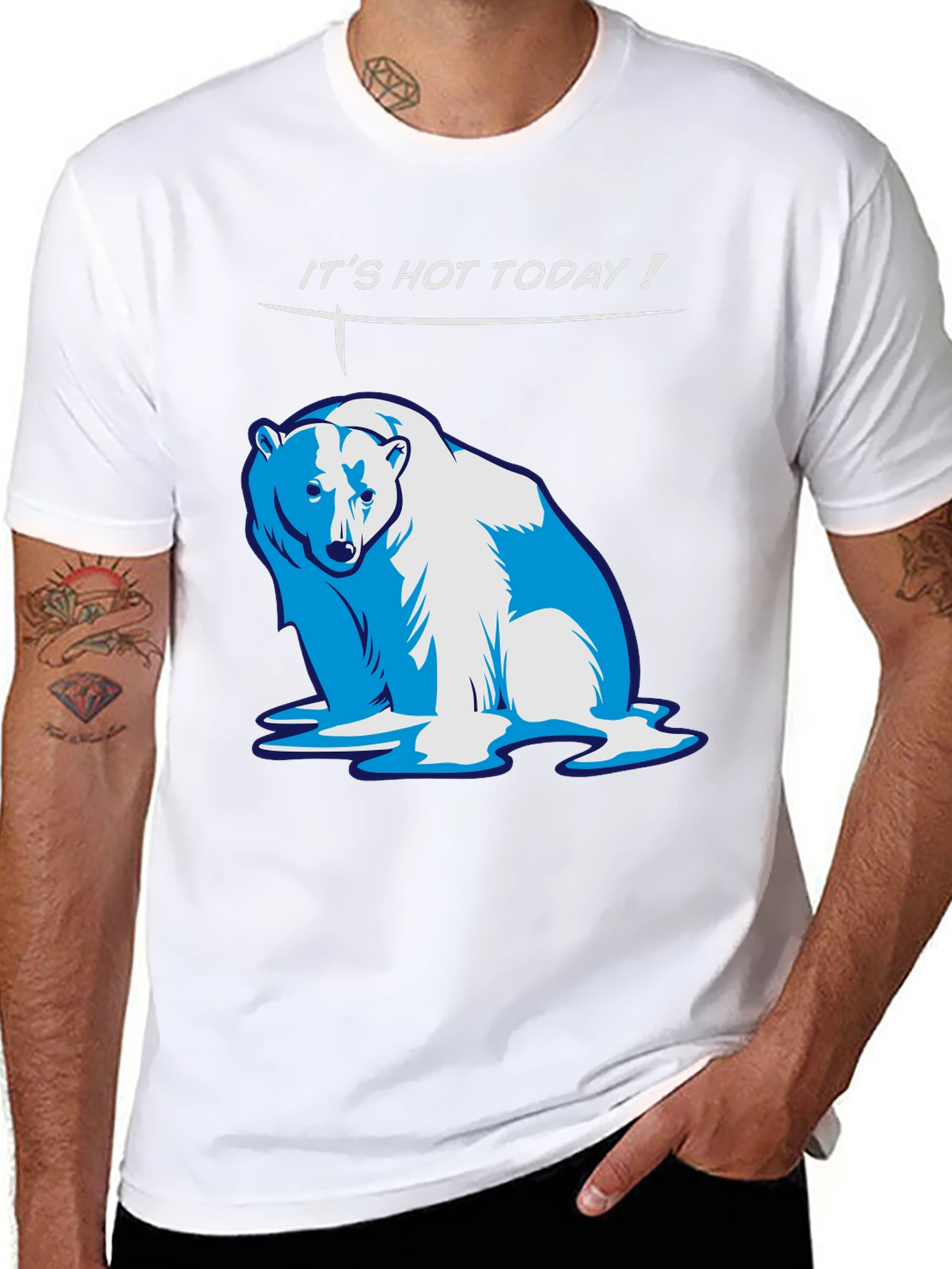 Funny Its Hot Today! Polar Bear Graphic T-Shirt
