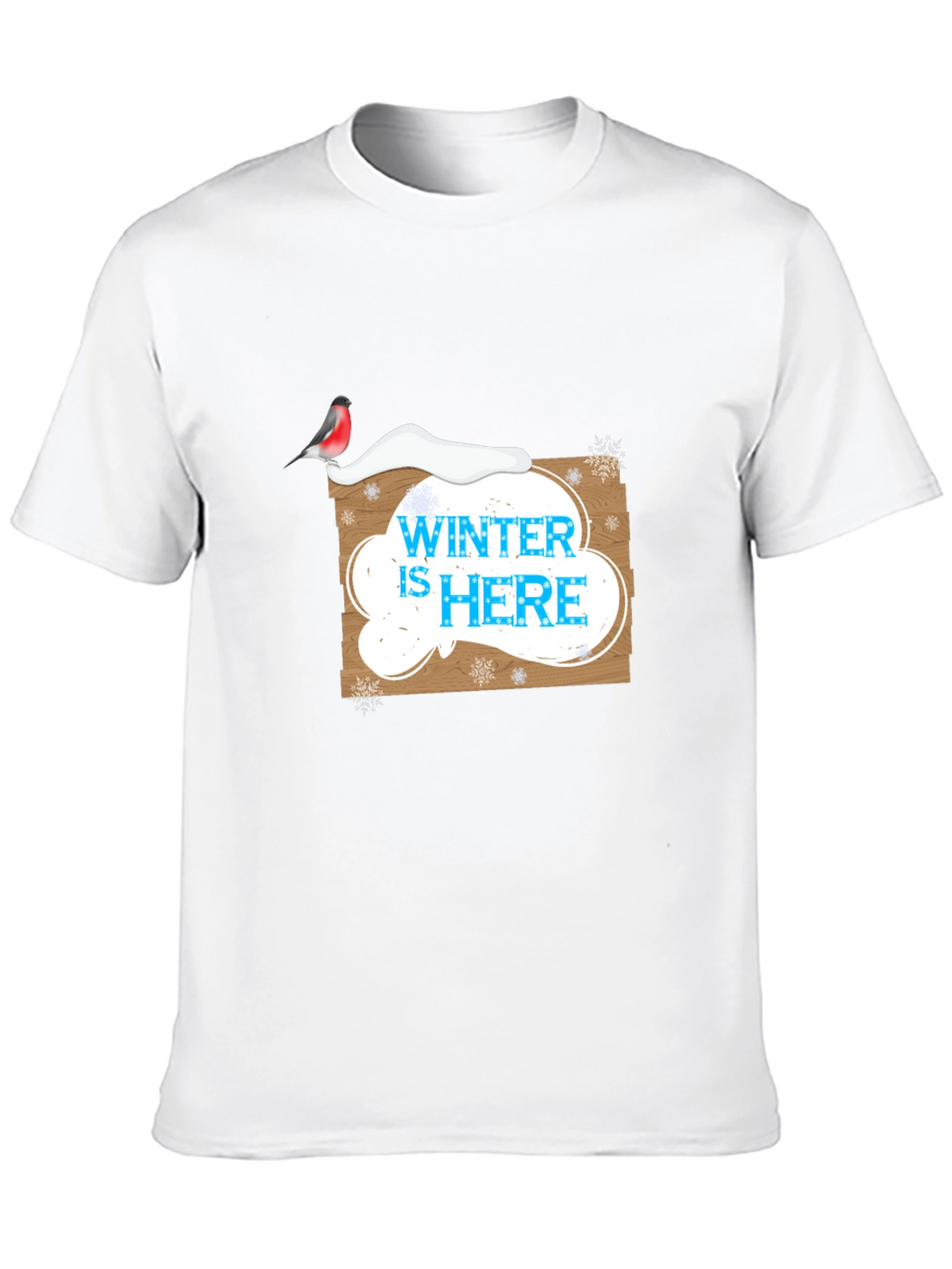 Winter is Here Graphic Print Black T-Shirt