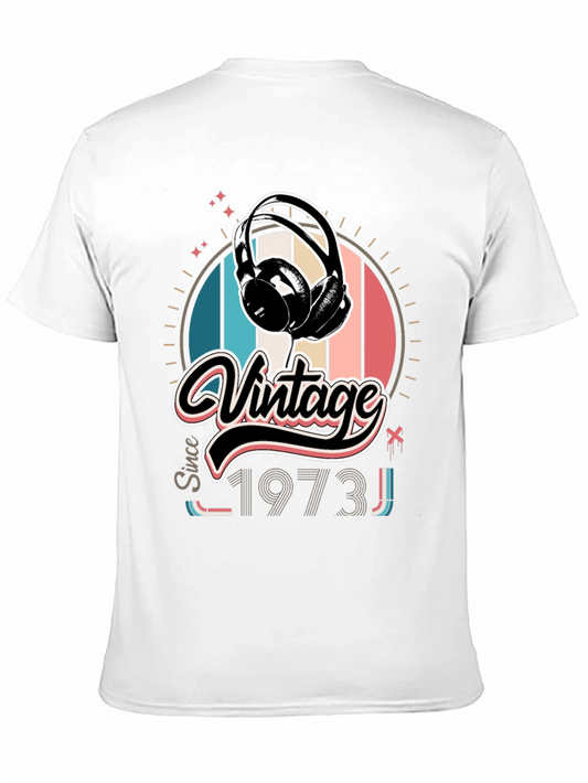 Vintage Since 1973 Headphones Graphic T-Shirt