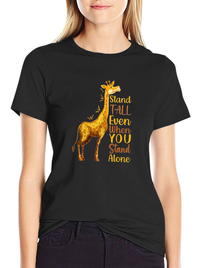 Stand Tall Giraffe Graphic Tee - Black