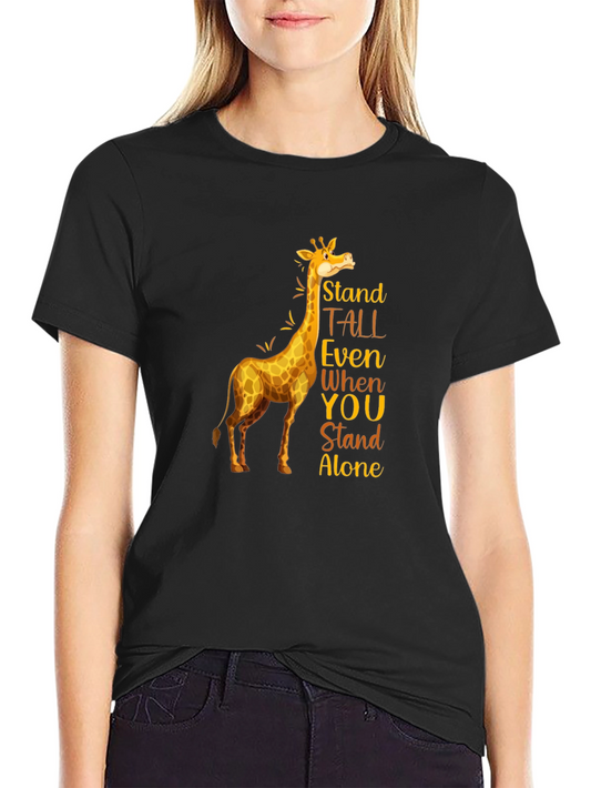 Stand Tall Giraffe Graphic Tee - Black