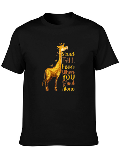 Stand Tall Giraffe Graphic Tee - Black