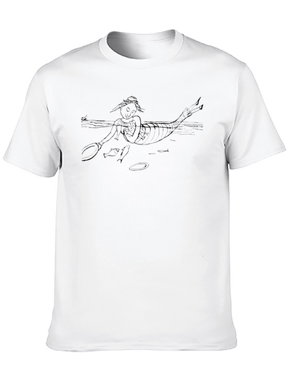 Unique Graphic Tee - Black Cotton Blend