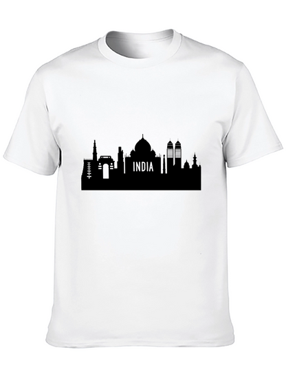 India Skyline Graphic Black T-Shirt