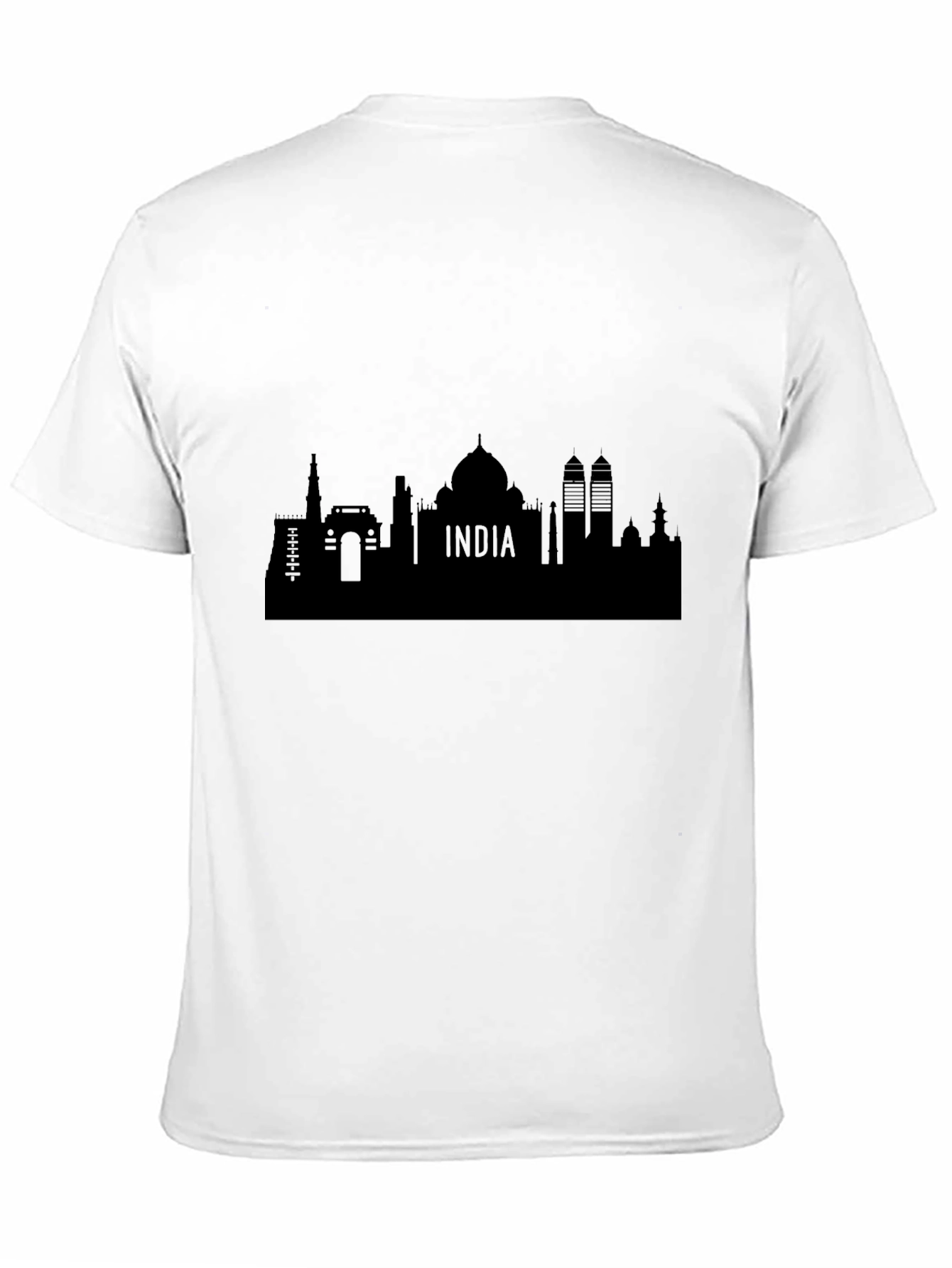 India Skyline Graphic Black T-Shirt