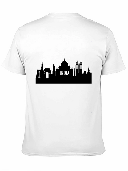 India Skyline Graphic Black T-Shirt