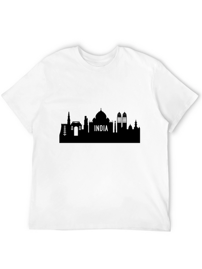 India Skyline Graphic Black T-Shirt