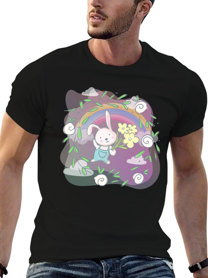 Cute Bunny Rainbow Graphic Tee