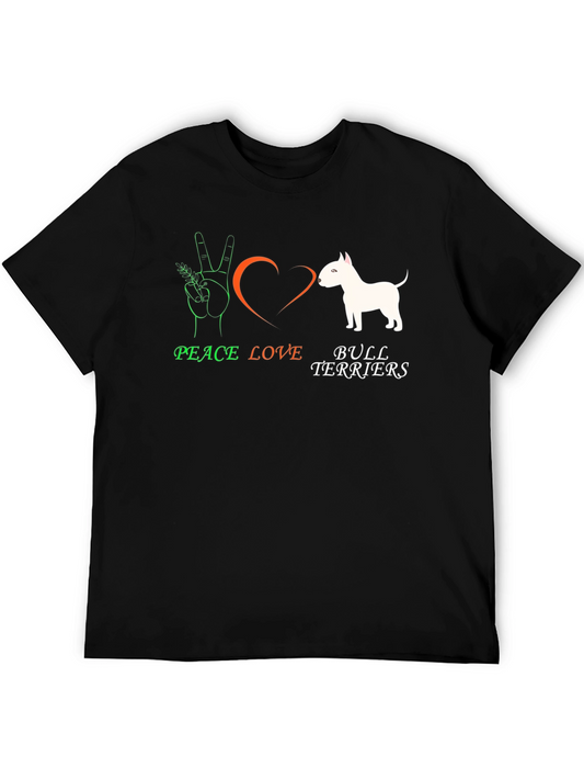Peace Love Bull Terriers Graphic T-Shirt