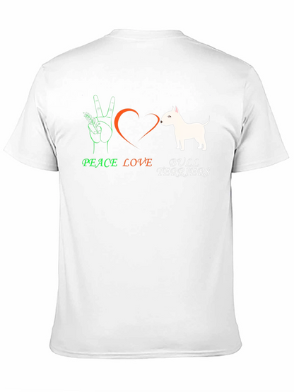 Peace Love Bull Terriers Graphic T-Shirt
