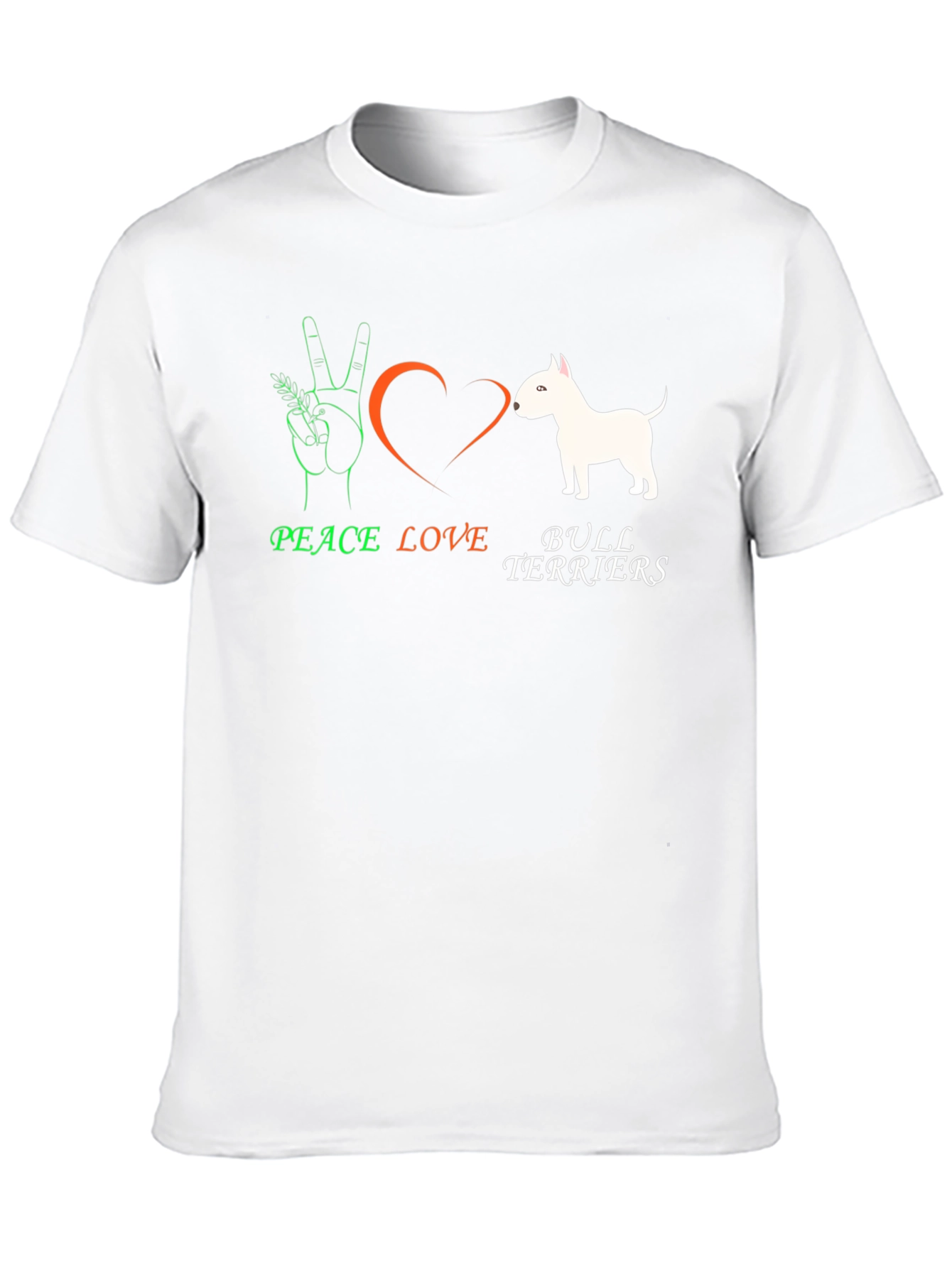 Peace Love Bull Terriers Graphic T-Shirt