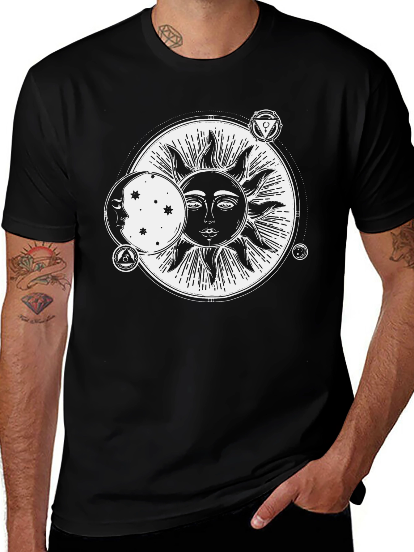 Sun & Moon Graphic Black T-Shirt