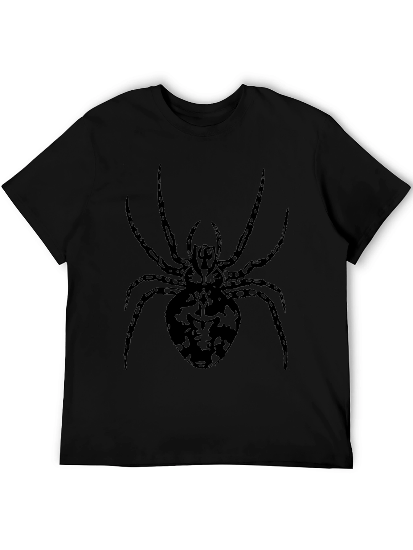 Spider Graphic Tee - Black Crew Neck T-Shirt