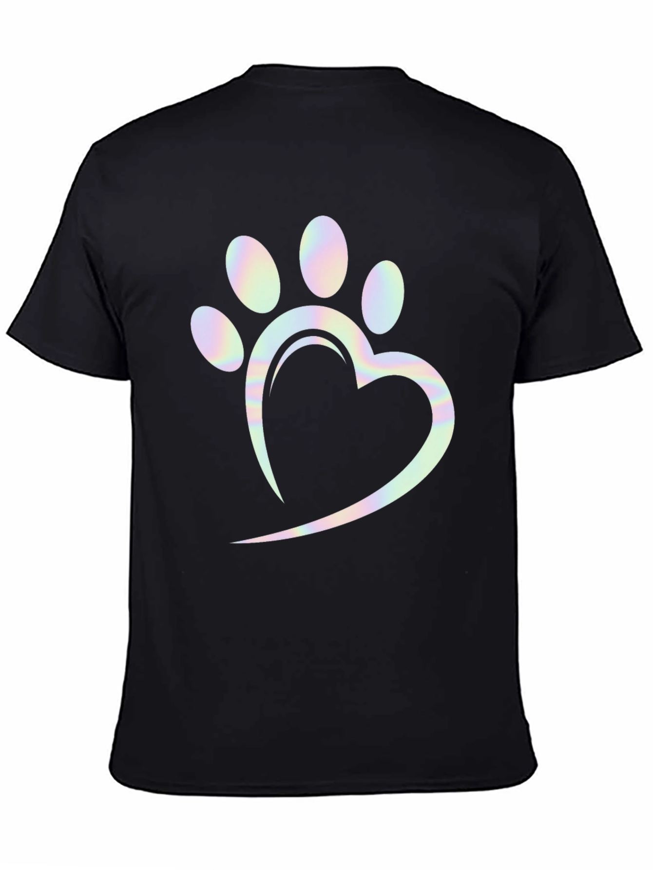 Heart Paw Print Holographic Graphic Tee