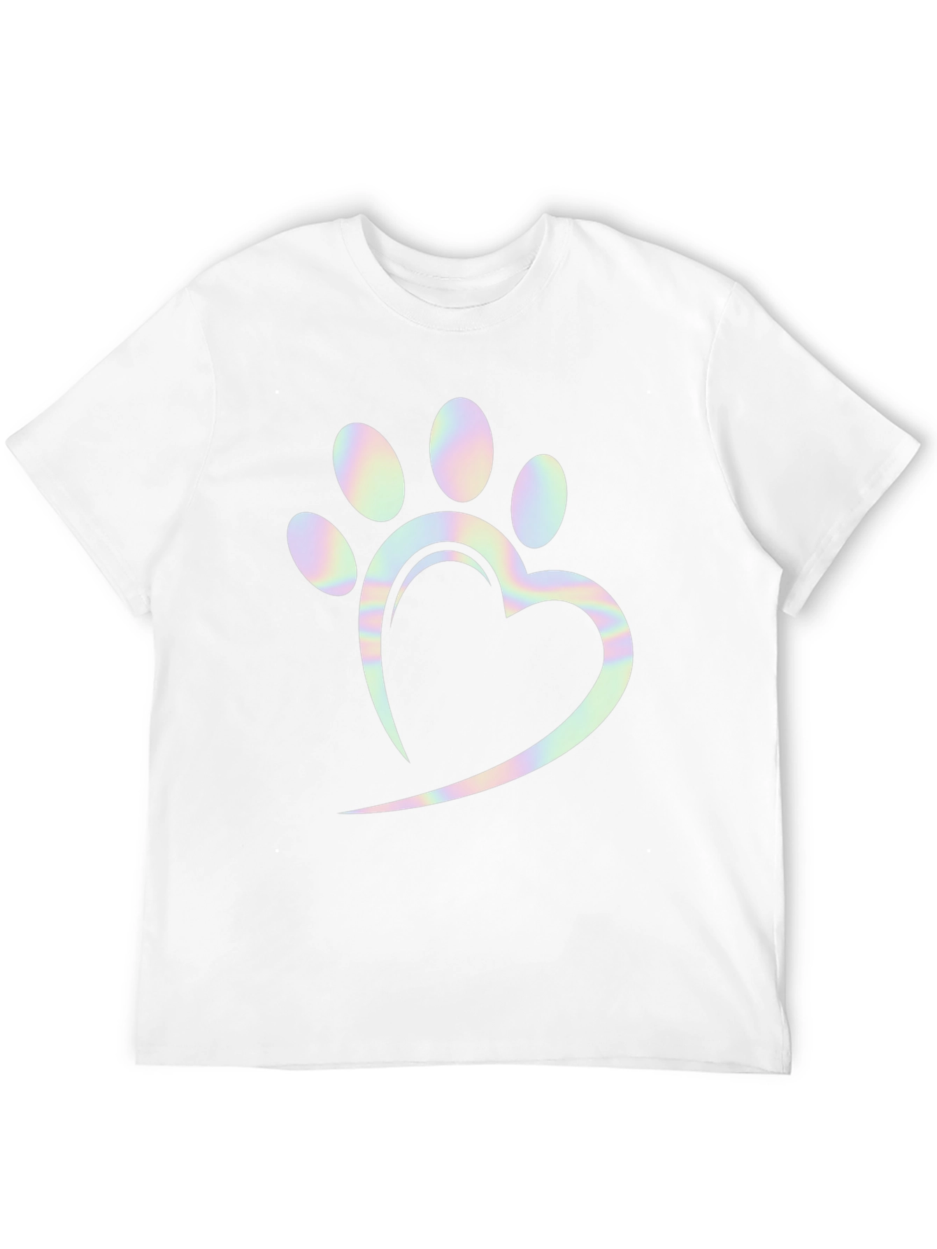 Heart Paw Print Holographic Graphic Tee