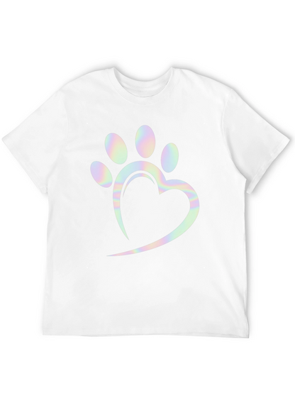 Heart Paw Print Holographic Graphic Tee