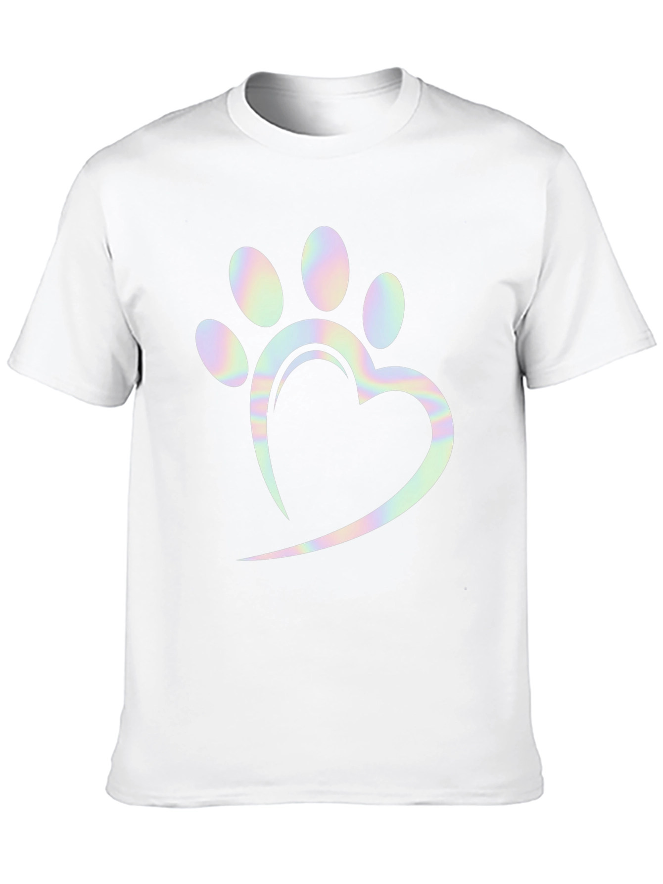 Heart Paw Print Holographic Graphic Tee