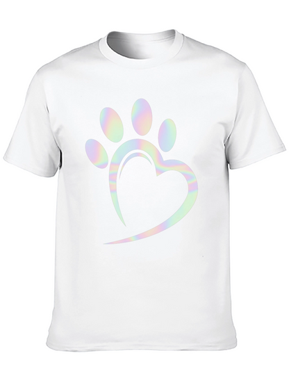 Heart Paw Print Holographic Graphic Tee