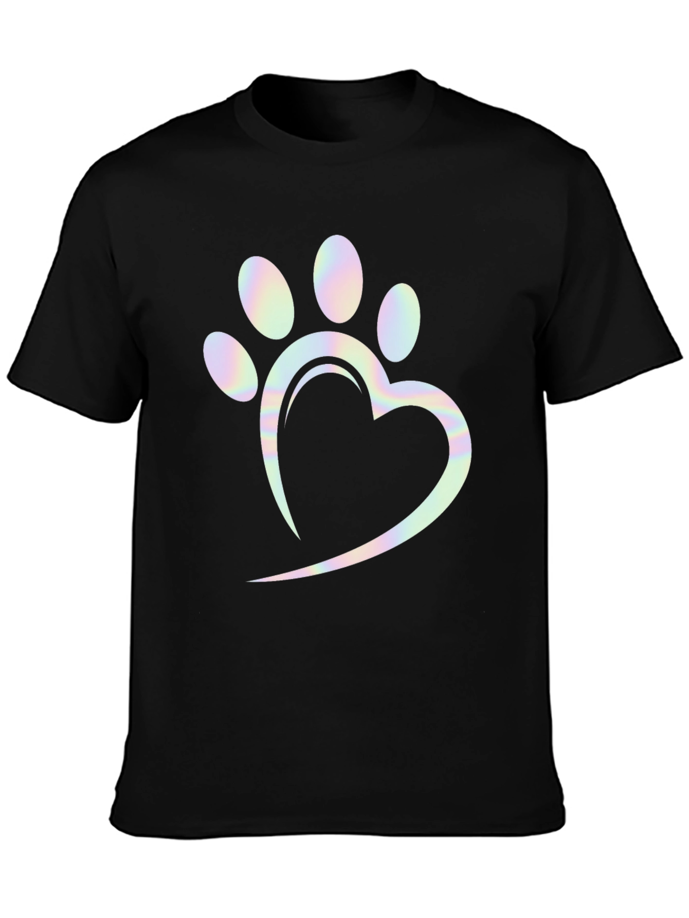 Heart Paw Print Holographic Graphic Tee