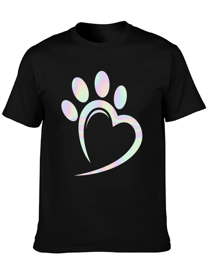Heart Paw Print Holographic Graphic Tee