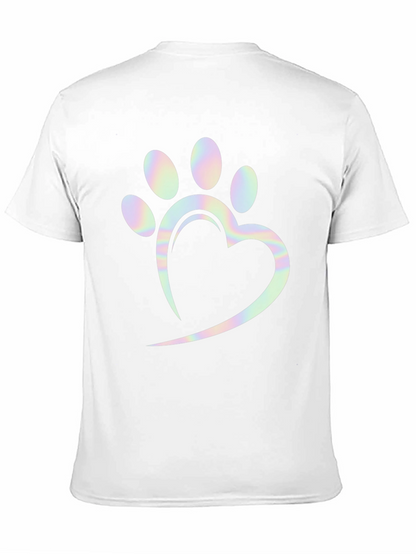 Heart Paw Print Holographic Graphic Tee