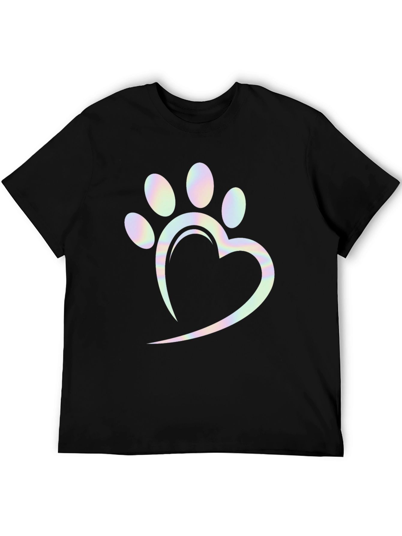 Heart Paw Print Holographic Graphic Tee