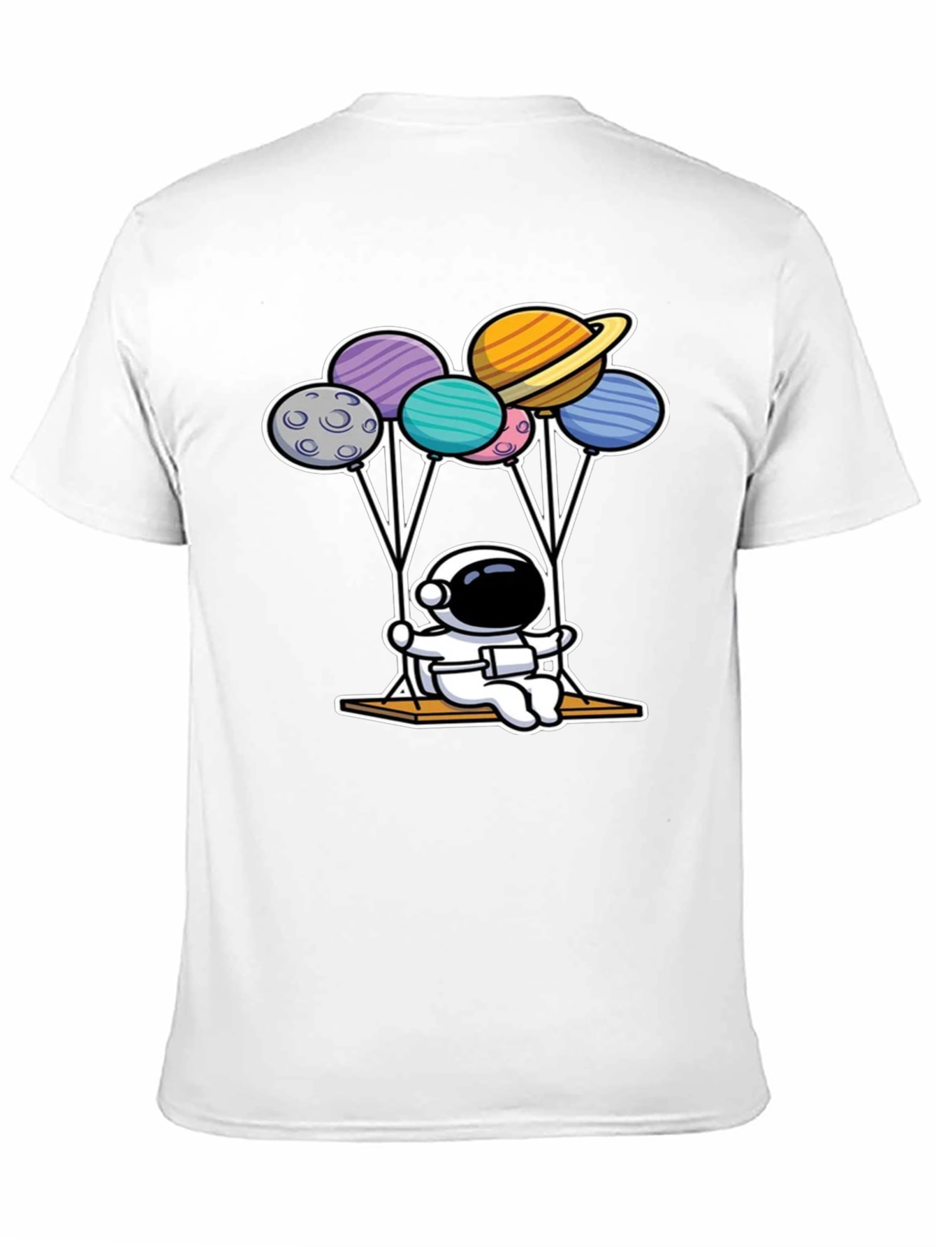 Astronaut Planet Balloon Graphic T-Shirt