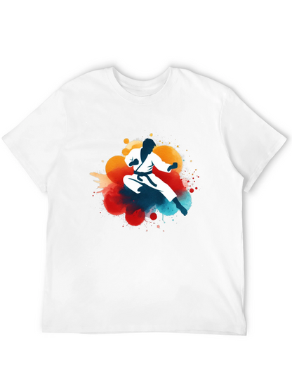 Karate Silhouette Graphic Tee - Black