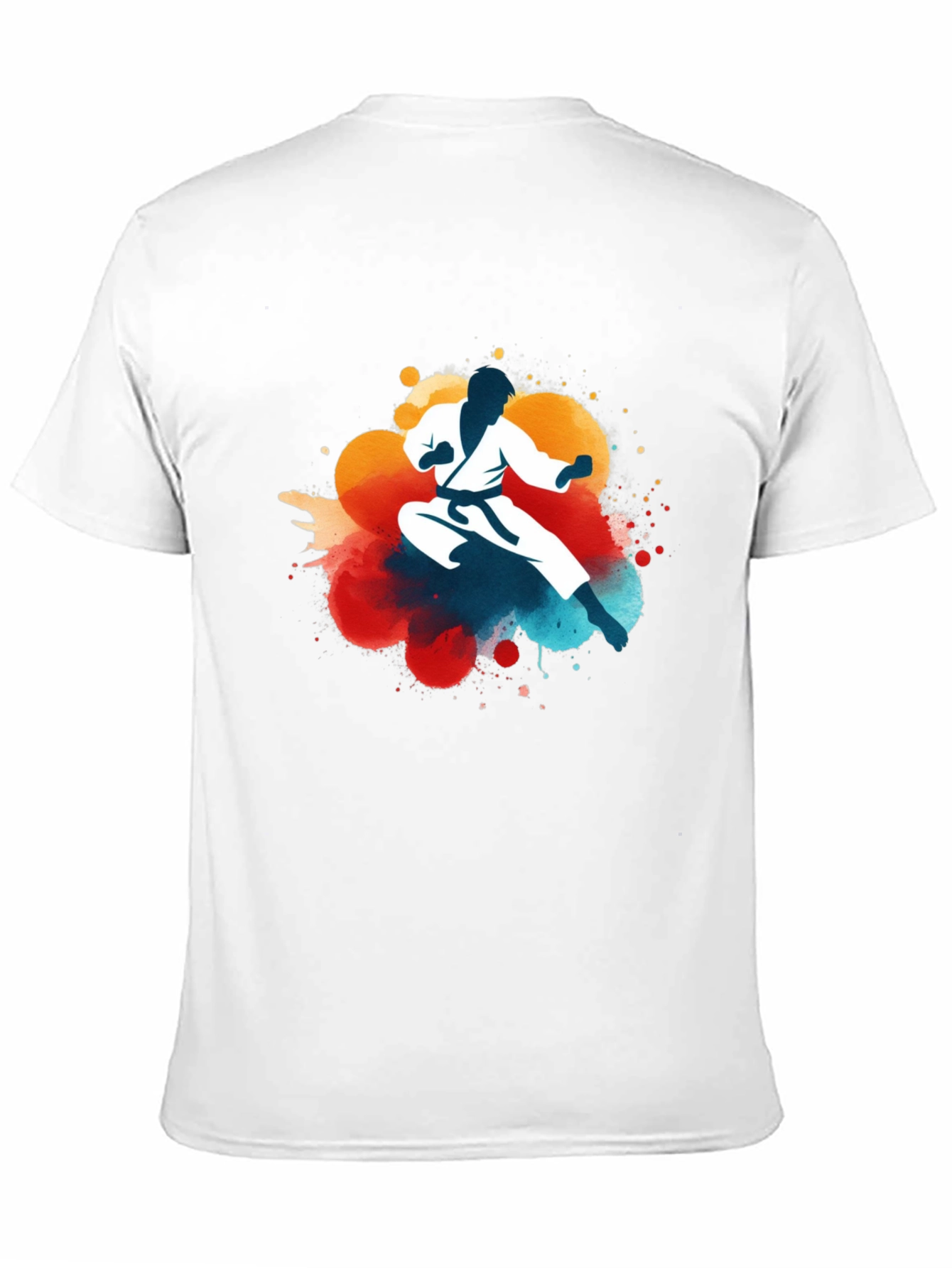 Karate Silhouette Graphic Tee - Black