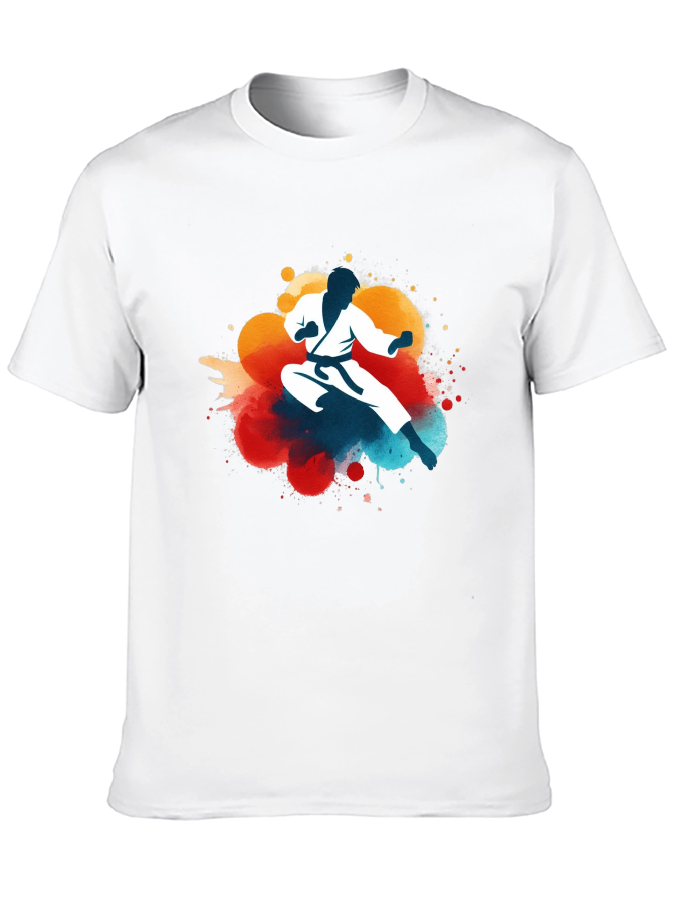Karate Silhouette Graphic Tee - Black