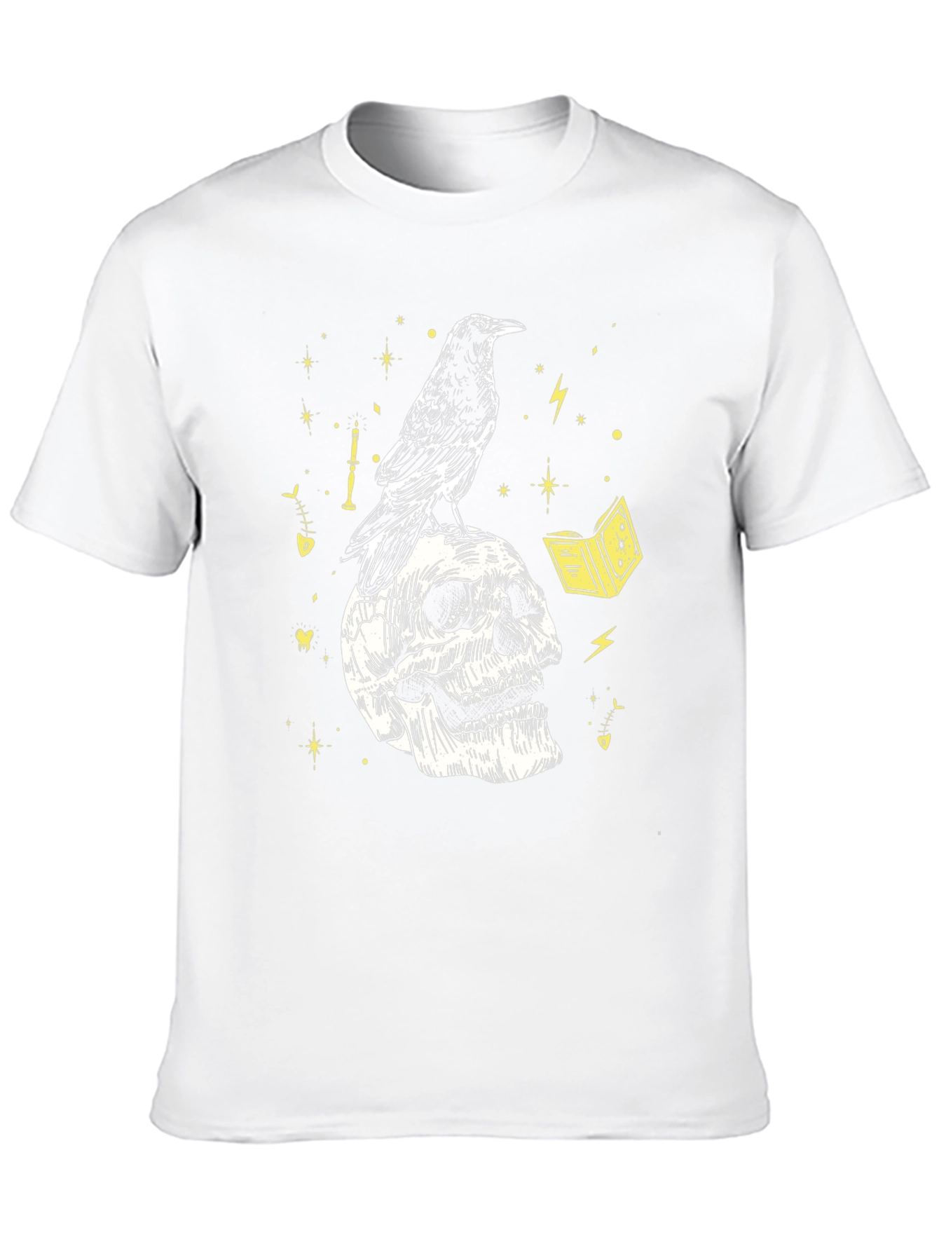 Raven Skull Graphic Tee - Dark Mystical T-Shirt